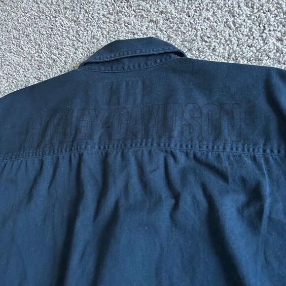 Harley Davidson Mens Sz Large Button Down Short Sleeve Shirt - Picture 6 of 8